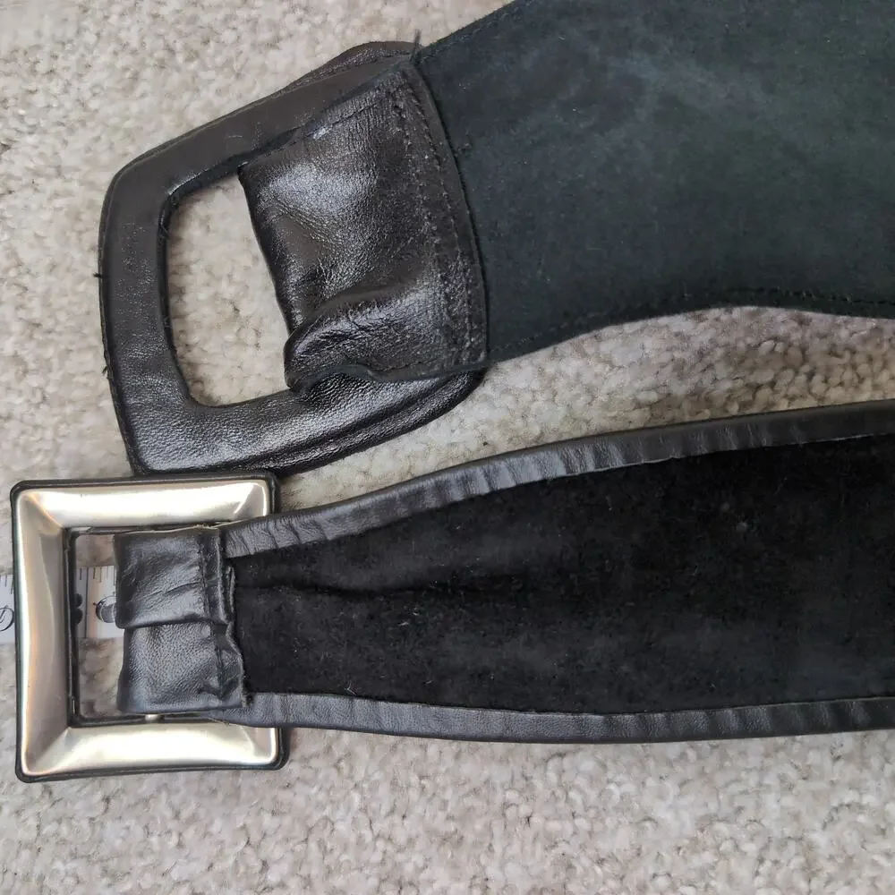 Vintage Wide Leather Buckle Belt Set